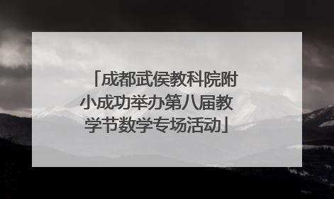 成都武侯教科院附小成功举办第八届教学节数学专场活动